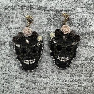 Sugar Skull Rhinestone Earrings